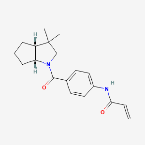 molecular formula C19H24N2O2 B2654421 N-[4-[(3Ar,6aR)-3,3-dimethyl-2,3a,4,5,6,6a-hexahydrocyclopenta[b]pyrrole-1-carbonyl]phenyl]prop-2-enamide CAS No. 2361693-76-5