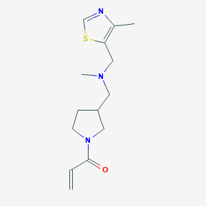 molecular formula C14H21N3OS B2654426 1-[3-({Methyl[(4-methyl-1,3-thiazol-5-yl)methyl]amino}methyl)pyrrolidin-1-yl]prop-2-en-1-one CAS No. 2094682-98-9