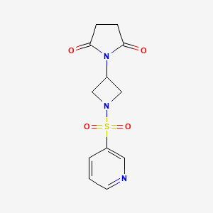 molecular formula C12H13N3O4S B2654428 1-(1-(吡啶-3-磺酰基)氮杂环丁-3-基)吡咯烷-2,5-二酮 CAS No. 1798638-98-8