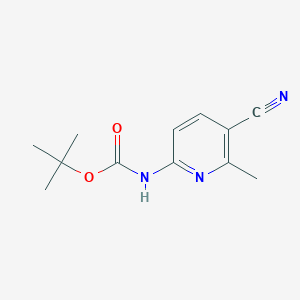 molecular formula C12H15N3O2 B2654432 叔丁基5-氰基-6-甲基吡啶-2-基氨基甲酸酯 CAS No. 187163-71-9