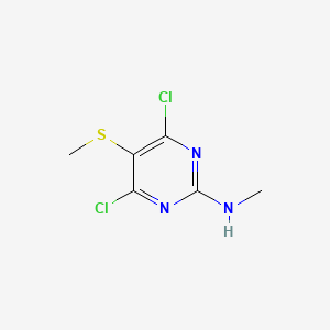 molecular formula C6H7Cl2N3S B2654433 4,6-dichloro-N-methyl-5-(methylsulfanyl)-2-pyrimidinamine CAS No. 40765-72-8