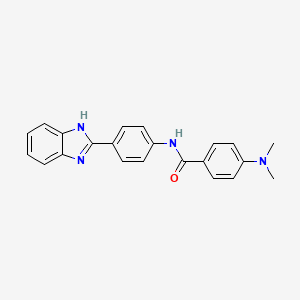 molecular formula C22H20N4O B2654434 N-(4-(1H-苯并[d]咪唑-2-基)苯基)-4-(二甲氨基)苯甲酰胺 CAS No. 1235286-29-9