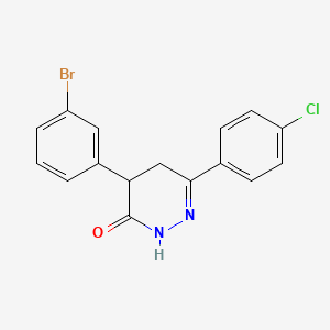 molecular formula C16H12BrClN2O B2654435 4-(3-bromophenyl)-6-(4-chlorophenyl)-4,5-dihydro-3(2H)-pyridazinone CAS No. 344282-71-9