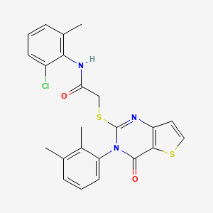 molecular formula C23H20ClN3O2S2 B2654436 N-(2-chloro-6-methylphenyl)-2-{[3-(2,3-dimethylphenyl)-4-oxo-3,4-dihydrothieno[3,2-d]pyrimidin-2-yl]sulfanyl}acetamide CAS No. 1291863-01-8