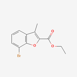 molecular formula C12H11BrO3 B2654438 2-Ethyloxycarbonyl-3-methyl-7-bromobenzofuran CAS No. 196799-79-8