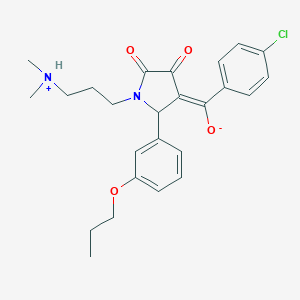 molecular formula C25H29ClN2O4 B265444 (E)-(4-chlorophenyl){1-[3-(dimethylammonio)propyl]-4,5-dioxo-2-(3-propoxyphenyl)pyrrolidin-3-ylidene}methanolate 