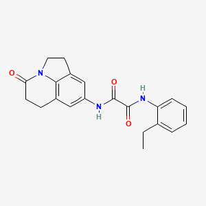 molecular formula C21H21N3O3 B2654443 N1-(2-乙基苯基)-N2-(4-氧代-2,4,5,6-四氢-1H-吡咯并[3,2,1-ij]喹啉-8-基)草酰胺 CAS No. 898419-27-7