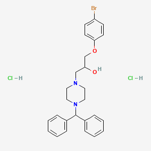 molecular formula C26H31BrCl2N2O2 B2654447 1-(4-Benzhydrylpiperazin-1-yl)-3-(4-bromophenoxy)propan-2-ol dihydrochloride CAS No. 1215407-35-4