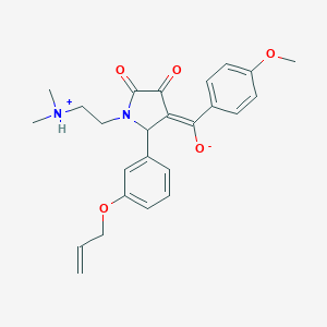 molecular formula C25H28N2O5 B265445 (E)-{1-[2-(dimethylammonio)ethyl]-4,5-dioxo-2-[3-(prop-2-en-1-yloxy)phenyl]pyrrolidin-3-ylidene}(4-methoxyphenyl)methanolate 