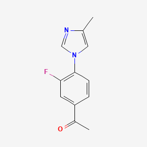 molecular formula C12H11FN2O B2654454 1-(3-Fluoro-4-(4-methyl-1H-imidazol-1-yl)phenyl)ethanone CAS No. 1056050-42-0