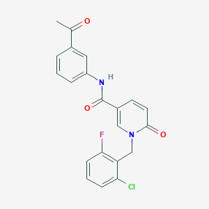 molecular formula C21H16ClFN2O3 B2654465 N-(3-acetylphenyl)-1-(2-chloro-6-fluorobenzyl)-6-oxo-1,6-dihydropyridine-3-carboxamide CAS No. 899970-29-7