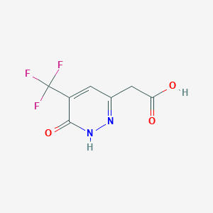 molecular formula C7H5F3N2O3 B2654473 2-[6-Oxo-5-(trifluoromethyl)-1H-pyridazin-3-yl]acetic acid CAS No. 2287340-66-1