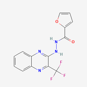 molecular formula C14H9F3N4O2 B2654474 N'-[3-(trifluoromethyl)-2-quinoxalinyl]-2-furohydrazide CAS No. 343372-43-0