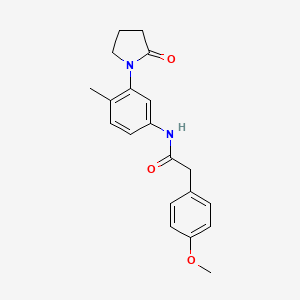 molecular formula C20H22N2O3 B2654475 2-(4-甲氧基苯基)-N-(4-甲基-3-(2-氧代吡咯烷-1-基)苯基)乙酰胺 CAS No. 941957-15-9