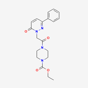 molecular formula C19H22N4O4 B2654476 ethyl 4-(2-(6-oxo-3-phenylpyridazin-1(6H)-yl)acetyl)piperazine-1-carboxylate CAS No. 922944-88-5