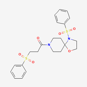 molecular formula C22H26N2O6S2 B2654481 3-(Phenylsulfonyl)-1-(4-(phenylsulfonyl)-1-oxa-4,8-diazaspiro[4.5]decan-8-yl)propan-1-one CAS No. 1211617-94-5
