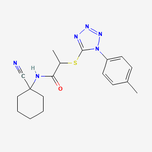 molecular formula C18H22N6OS B2654486 N-(1-氰代环己基)-2-[1-(4-甲苯基)四唑-5-基]硫代丙酰胺 CAS No. 880267-87-8