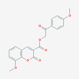 molecular formula C20H16O7 B2654491 2-(4-甲氧基苯基)-2-氧代乙基 8-甲氧基-2-氧代-2H-色烯-3-羧酸酯 CAS No. 485359-95-3