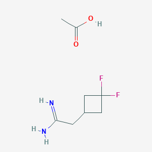 molecular formula C8H14F2N2O2 B2654494 Acetic acid;2-(3,3-difluorocyclobutyl)ethanimidamide CAS No. 2408975-43-7
