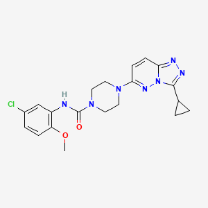 molecular formula C20H22ClN7O2 B2654495 N-(5-氯-2-甲氧基苯基)-4-(3-环丙基-[1,2,4]三唑并[4,3-b]哒嗪-6-基)哌嗪-1-甲酰胺 CAS No. 1058200-51-3