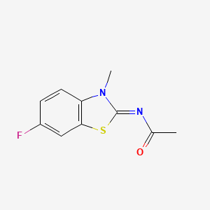 molecular formula C10H9FN2OS B2654506 （E）-N-（6-氟-3-甲基苯并[d]噻唑-2(3H)-亚甲基）乙酰胺 CAS No. 397-73-9