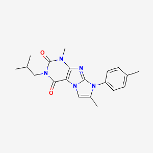 molecular formula C20H23N5O2 B2654518 4,7-Dimethyl-6-(4-methylphenyl)-2-(2-methylpropyl)purino[7,8-a]imidazole-1,3-dione CAS No. 899409-10-0