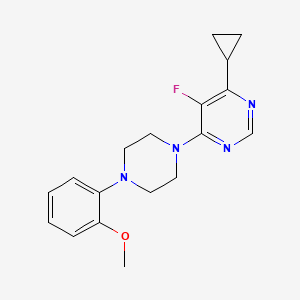 molecular formula C18H21FN4O B2654521 4-Cyclopropyl-5-fluoro-6-[4-(2-methoxyphenyl)piperazin-1-yl]pyrimidine CAS No. 2415543-22-3
