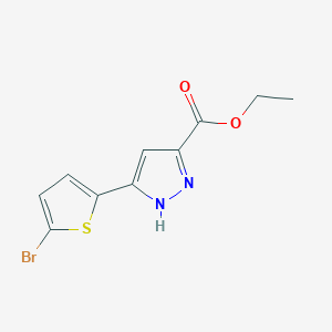 molecular formula C10H9BrN2O2S B2654522 Ethyl 5-(5-bromothiophen-2-yl)-1H-pyrazole-3-carboxylate CAS No. 2248181-61-3