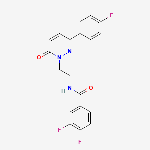 molecular formula C19H14F3N3O2 B2654527 3,4-二氟-N-(2-(3-(4-氟苯基)-6-氧代哒嗪-1(6H)-基)乙基)苯甲酰胺 CAS No. 921530-56-5