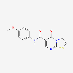 molecular formula C14H13N3O3S B2654552 N-(4-methoxyphenyl)-5-oxo-3,5-dihydro-2H-thiazolo[3,2-a]pyrimidine-6-carboxamide CAS No. 443329-46-2