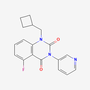 molecular formula C18H16FN3O2 B2654557 1-(Cyclobutylmethyl)-5-fluoro-3-pyridin-3-ylquinazoline-2,4-dione CAS No. 2380033-58-7