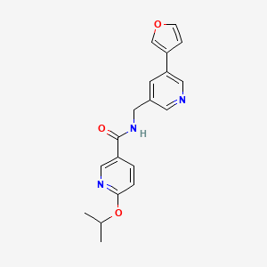 molecular formula C19H19N3O3 B2654561 N-((5-(呋喃-3-基)吡啶-3-基)甲基)-6-异丙氧基烟酰胺 CAS No. 2034314-31-1