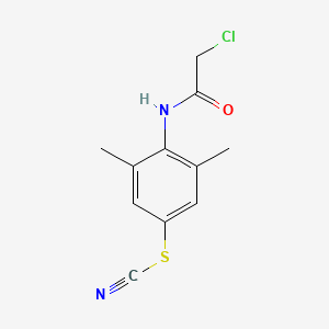 molecular formula C11H11ClN2OS B2654567 Thiocyanic acid [4-[(2-chloro-1-oxoethyl)amino]-3,5-dimethylphenyl] ester CAS No. 85296-20-4