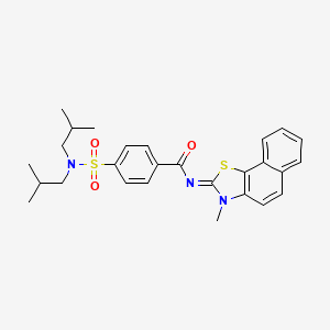 molecular formula C27H31N3O3S2 B2654576 4-[bis(2-methylpropyl)sulfamoyl]-N-(3-methylbenzo[g][1,3]benzothiazol-2-ylidene)benzamide CAS No. 477504-47-5