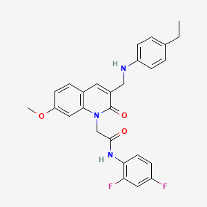 B2654578 N-(2,4-difluorophenyl)-2-(3-(((4-ethylphenyl)amino)methyl)-7-methoxy-2-oxoquinolin-1(2H)-yl)acetamide CAS No. 893785-09-6