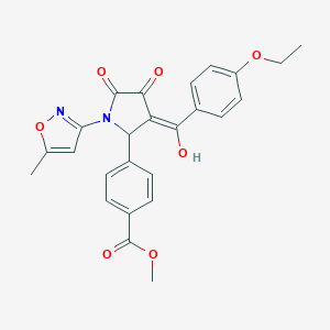 molecular formula C25H22N2O7 B265458 methyl 4-[(3E)-3-[(4-ethoxyphenyl)(hydroxy)methylidene]-1-(5-methyl-1,2-oxazol-3-yl)-4,5-dioxopyrrolidin-2-yl]benzoate 