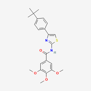 molecular formula C23H26N2O4S B2654582 N-[4-(4-tert-butylphenyl)-1,3-thiazol-2-yl]-3,4,5-trimethoxybenzamide CAS No. 389065-19-4