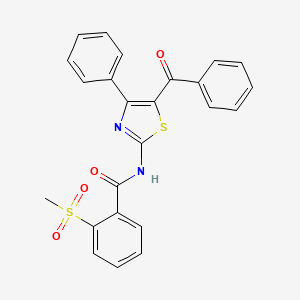 molecular formula C24H18N2O4S2 B2654583 N-(5-benzoyl-4-phenylthiazol-2-yl)-2-(methylsulfonyl)benzamide CAS No. 896363-23-8