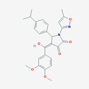 molecular formula C26H26N2O6 B265459 4-(3,4-dimethoxybenzoyl)-3-hydroxy-5-(4-isopropylphenyl)-1-(5-methyl-3-isoxazolyl)-1,5-dihydro-2H-pyrrol-2-one 