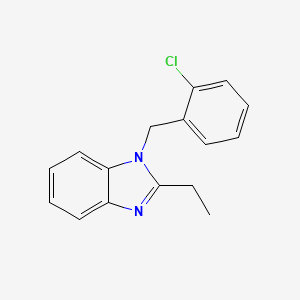 molecular formula C16H15ClN2 B2654591 1-[(2-Chlorophenyl)methyl]-2-ethylbenzimidazole CAS No. 612046-65-8