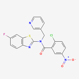 molecular formula C20H12ClFN4O3S B2654593 2-chloro-N-(6-fluorobenzo[d]thiazol-2-yl)-5-nitro-N-(pyridin-3-ylmethyl)benzamide CAS No. 895020-72-1