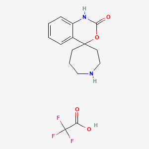 molecular formula C15H17F3N2O4 B2654614 Spiro[1H-3,1-benzoxazine-4,4'-azepane]-2-one;2,2,2-trifluoroacetic acid CAS No. 2551116-10-8