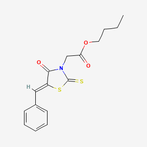 molecular formula C16H17NO3S2 B2654617 (Z)-丁基2-(5-亚苄基-4-氧代-2-硫代噻唑烷-3-基)乙酸盐 CAS No. 265098-71-3