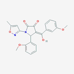 molecular formula C23H20N2O6 B265462 3-hydroxy-4-(3-methoxybenzoyl)-5-(2-methoxyphenyl)-1-(5-methyl-3-isoxazolyl)-1,5-dihydro-2H-pyrrol-2-one 
