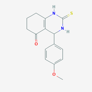 molecular formula C15H16N2O2S B2654622 4-(4-Methoxyphenyl)-2-sulfanylidene-1,3,4,6,7,8-hexahydroquinazolin-5-one CAS No. 223694-90-4