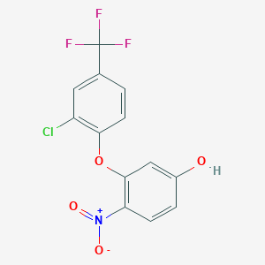molecular formula C13H7ClF3NO4 B2654624 3-[2-Chloro-4-(trifluoromethyl)phenoxy]-4-nitrophenol CAS No. 309727-46-6