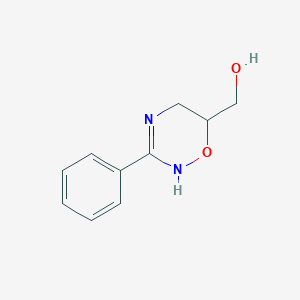 molecular formula C10H12N2O2 B2654631 (3-苯基-5,6-二氢-4H-1,2,4-恶二嗪-6-基)甲醇 CAS No. 56493-85-7