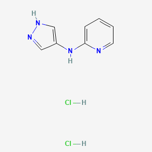 molecular formula C8H10Cl2N4 B2654632 N-(1H-吡唑-4-基)吡啶-2-胺；二盐酸盐 CAS No. 2253629-95-5