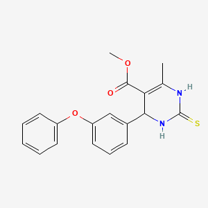 molecular formula C19H18N2O3S B2654634 6-甲基-2-(3-苯氧基苯基)-4-硫代-2H,3H,5H-3,5-二嗪甲酸甲酯 CAS No. 329208-13-1