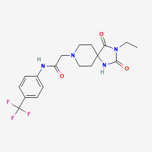 molecular formula C18H21F3N4O3 B2654641 2-(3-ethyl-2,4-dioxo-1,3,8-triazaspiro[4.5]decan-8-yl)-N-(4-(trifluoromethyl)phenyl)acetamide CAS No. 923692-93-7